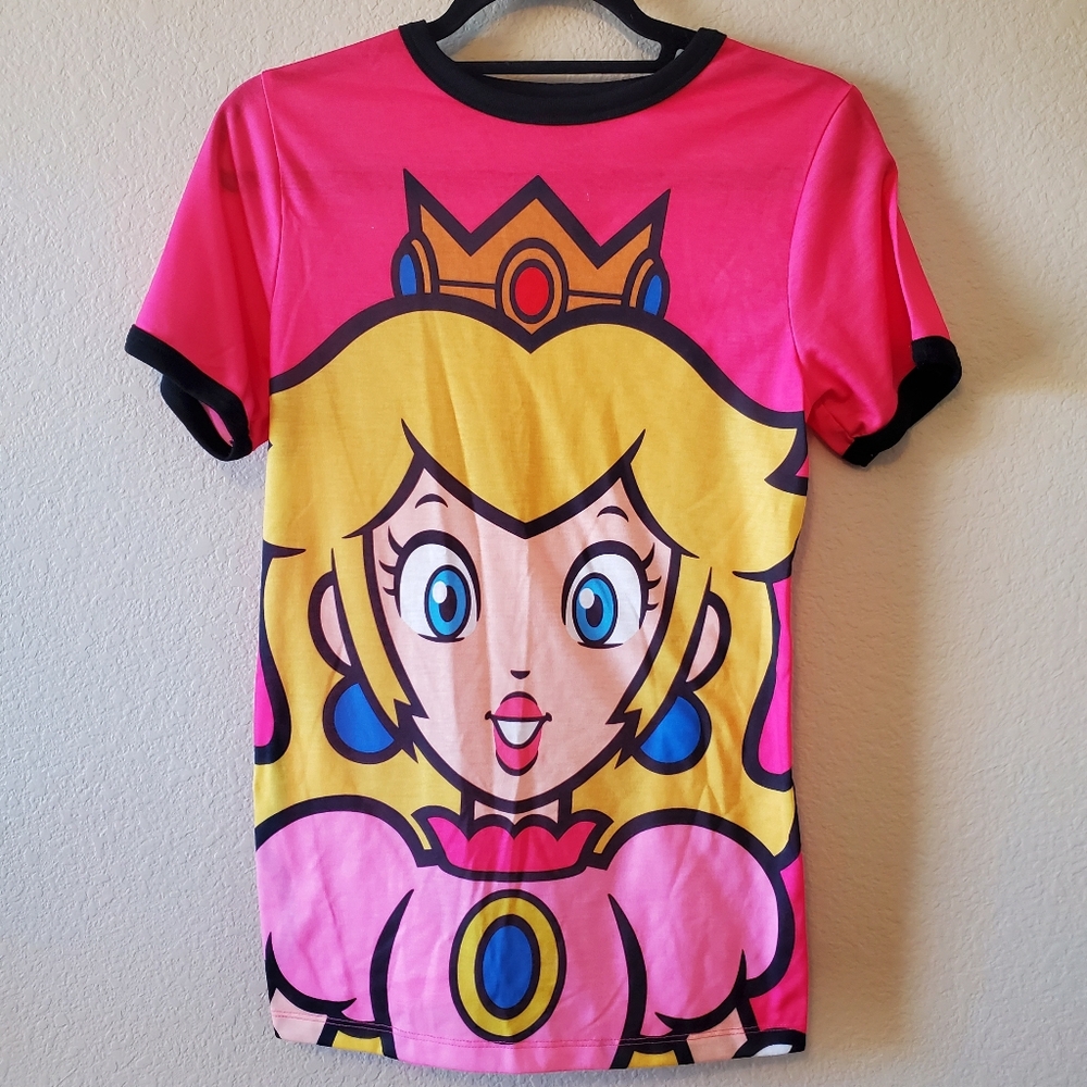 Pink Princess Graphic Short Sleeve Tee - Cartoon Front Print